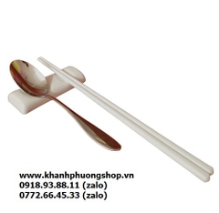 Gác muỗng đũa sứ trắng cao cấp - đồ gác chung muỗng đũa bằng sứ
