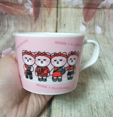 ly sứ màu hồng phấn hình mèo 320ml - ly sứ uống nước màu hồng 320ml hình mèo