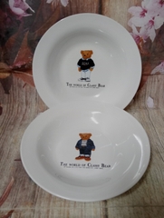 dĩa sứ lòng sâu hình gấu sang trọng 23cm - dĩa sứ sâu lòng mẫu sang trọng 23cm