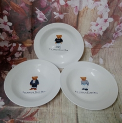 dĩa sứ lòng sâu hình gấu sang trọng 23cm - dĩa sứ sâu lòng mẫu sang trọng 23cm