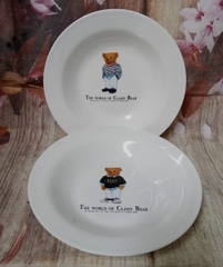 dĩa sứ lòng sâu hình gấu sang trọng 23cm - dĩa sứ sâu lòng mẫu sang trọng 23cm