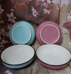 Dĩa sứ lòng sâu 18cm màu xanh biển - dĩa sứ sâu lòng size 18cm