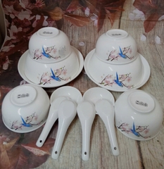 Bộ chén tô dĩa sứ 14 món Hoa Đào Mùa Xuân