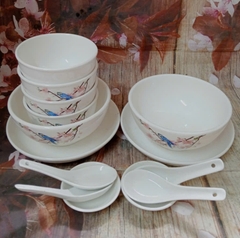 Bộ chén tô dĩa sứ 14 món Hoa Đào Mùa Xuân