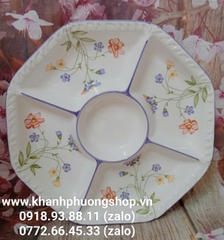 Khay sứ đựng bánh mứt mẫu hoa dây đẹp sang - khay mứt sứ 35cm