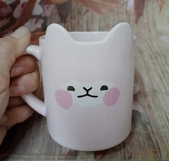 Ly sứ màu hồng phấn hình mèo cute - ly sứ màu hồng