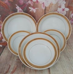 Bộ tô dĩa viền vàng gốm sứ Nhật cao cấp - tô dĩa sứ viền vàng sang trọng