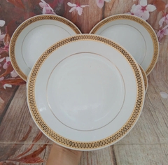 Bộ tô dĩa viền vàng gốm sứ Nhật cao cấp - tô dĩa sứ viền vàng sang trọng