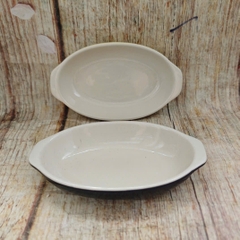 Khay sứ để thức ăn hình oval - khay sứ đẹp decor