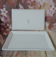 Dĩa sứ hình chữ nhật 18x30cm nấu được trên bếp ga, bếp hồng ngoại