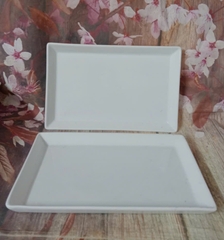 Dĩa sứ hình chữ nhật 18x30cm nấu được trên bếp ga, bếp hồng ngoại