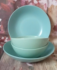 Tô dĩa sứ tráng men màu xanh cao cấp - tô sứ, dĩa sứ màu xanh ngọc