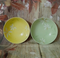 Bộ 2 tô sứ thân thấp 18cm in hoa nổi cao cấp - tô sứ nhiều màu in hoa nổi