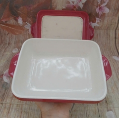 Khay nướng sứ đút lò hình chữ nhật nhiều kích thước - khay sứ g55