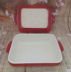 Khay nướng sứ đút lò hình chữ nhật nhiều kích thước - khay sứ g55