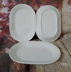 Dĩa oval lòng sâu sứ Minh Long 21cm - dĩa oval sứ minh long