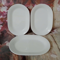 Dĩa oval lòng sâu sứ Minh Long 21cm - dĩa oval sứ minh long
