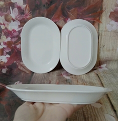 Dĩa oval lòng sâu sứ Minh Long 21cm - dĩa oval sứ minh long