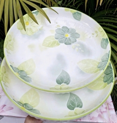 Dĩa sứ sâu lòng in hoa 20cm - dĩa sứ in hoa