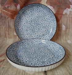 Bộ tô dĩa sứ in hoa size 20cm - tô sứ, dĩa sứ in hoa