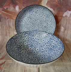Bộ tô dĩa sứ in hoa size 20cm - tô sứ, dĩa sứ in hoa
