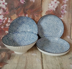 Bộ tô dĩa sứ in hoa size 20cm - tô sứ, dĩa sứ in hoa