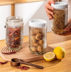 Hũ thủy tinh đựng gia vị nắp vặn 900ml - hũ thủy tinh nắp văn.