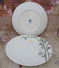 Dĩa tròn sứ Minh Long 22cm hoạ tiết Trăng Rằm - dĩa tròn sứ minh long 22cm