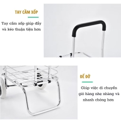Xe kéo đi chợ đa năng - xe kéo đi siêu thị xếp gọn