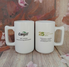 Ly sứ trắng Minh Long quai vuông 0.52L (in logo các nhãn hàng)