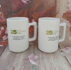 Ly sứ trắng Minh Long quai vuông 0.52L (in logo các nhãn hàng)