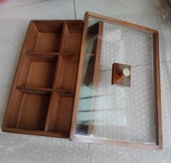 Khay mứt gỗ 6 ngăn - khay đựng bánh mứt bằng gỗ 6 ngăn
