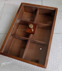 Khay mứt gỗ 6 ngăn - khay đựng bánh mứt bằng gỗ 6 ngăn