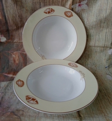 Dĩa súp sâu 23cm Hương biển kem sứ Minh Long - dĩa súp sâu 23cm minh long
