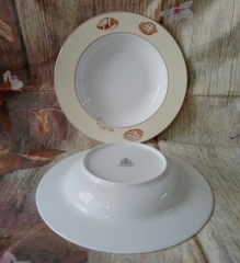 Dĩa súp sâu 23cm Hương biển kem sứ Minh Long - dĩa súp sâu 23cm minh long