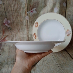 Dĩa súp sâu 23cm Hương biển kem sứ Minh Long - dĩa súp sâu 23cm minh long