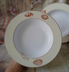 Dĩa súp sâu 23cm Hương biển kem sứ Minh Long - dĩa súp sâu 23cm minh long