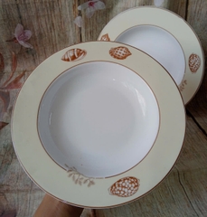 Dĩa súp sâu 23cm Hương biển kem sứ Minh Long - dĩa súp sâu 23cm minh long