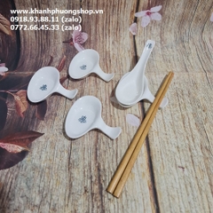 Đồ gác đũa kèm chén chấm gốm sứ Minh Long