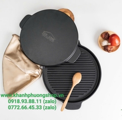 Chảo gang nướng BBQ eco-care 24cm - chảo nướng BBQ chống dính cao cấp