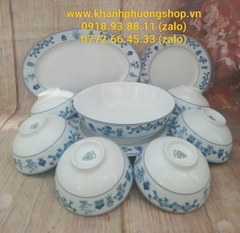 Bộ bàn ăn Tứ Quý 18 món gốm sứ Minh Long - bộ chén tô dĩa tứ quý sứ minh long