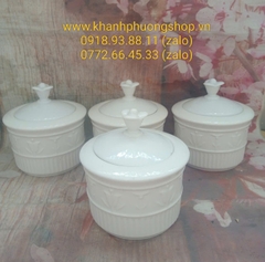 Hũ đựng gia vị gốm sứ Minh Long - hủ gia vị sứ minh long