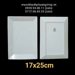 Dĩa chữ nhật gốm sứ Minh Long 17x25cm - dĩa chữ nhật sứ minh long
