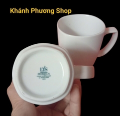 Ca sứ 0.36L Vuông Lys Trắng Ngà sứ Minh Long