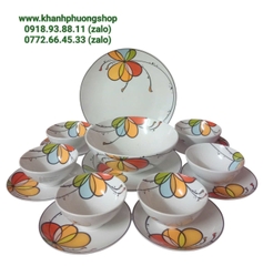 Bộ chén tô dĩa sứ Minh Long daisy Bóng Bay 15 món