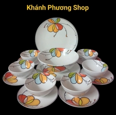Bộ chén tô dĩa sứ Minh Long daisy Bóng Bay 15 món