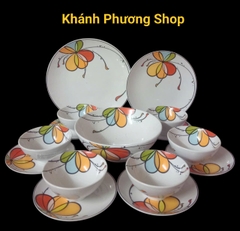 Bộ chén tô dĩa sứ Minh Long daisy Bóng Bay 15 món