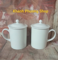 Ca trà có nắp 0.3L sứ Minh Long - ly sứ minh long có nắp đậy