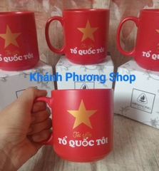 Ly sứ Minh Long Tôi Yêu Tổ Quốc Tôi - ly sứ minh long cờ tổ quốc