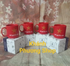 Ly sứ Minh Long Tôi Yêu Tổ Quốc Tôi - ly sứ minh long cờ tổ quốc